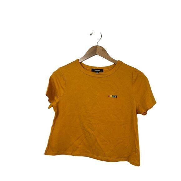 RVCA Women's Yellow Graphic Tee M Crew Neck Short Sleeve Relaxed Fit - Picture 1 of 4